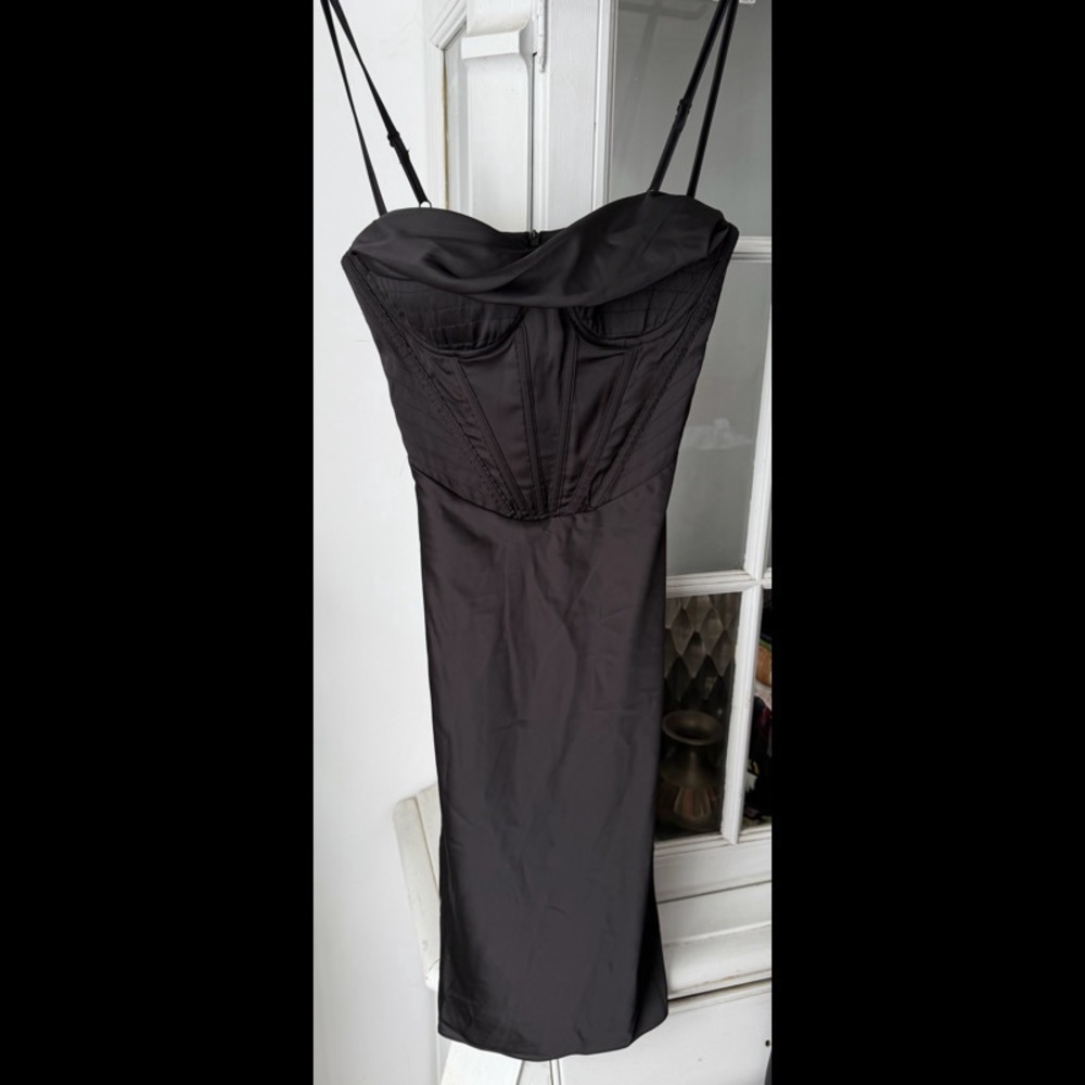 HEIRESS Beverly Hills-Chic Black corset Dress with Spaghetti Straps